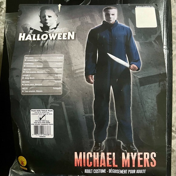 Michael Myers Halloween Adult Blue Jumpsuit and Mask - Picture 3 of 4